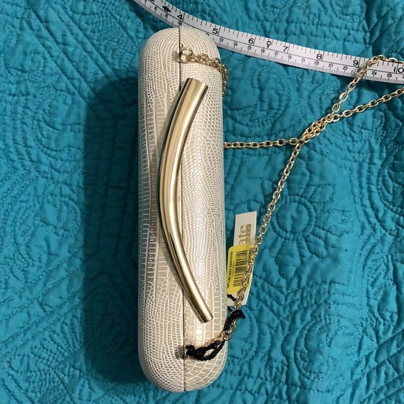 NEW KATE LANDRY LIGHT GOLD CHAIN Crossbody Clutch - Picture 7 of 12